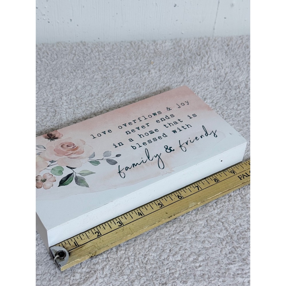 Decorative Expressions Family Friends Wood Box Sign Floral Home Decor Plaque - Picture 3 of 4
